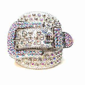 b.b. Simon 'Chrome Milk' Studded Crystal Belt - Dudes Boutique