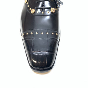 Mauri Men's 4901 "Vegas" Black Alligator Calf Skin Dress Shoes - Dudes Boutique