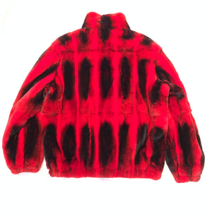 Volare Men's Red Rex Rabbit Chinchilla Fur Coat - Dudes Boutique