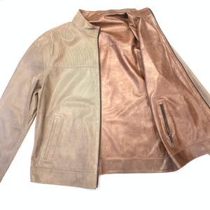 Barya NewYork Vizon Brown Reversible Lambskin Button Shirt - Dudes Boutique