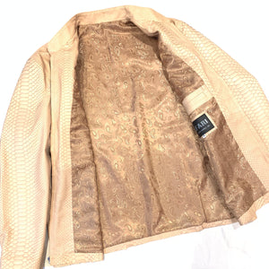 Safari Men's Beige All-Over Python Snakeskin Jacket - Dudes Boutique