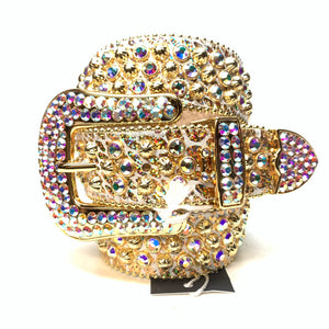 b.b. Simon Golden Scale Fully Loaded Crystal Belt - Dudes Boutique
