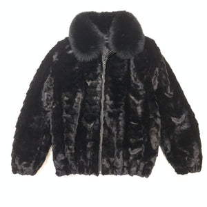 Kashani Midnight Black Diamond Cut Mink Fur Coat - Dudes Boutique