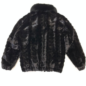 Kashani Midnight Black Diamond Cut Mink Fur Coat - Dudes Boutique