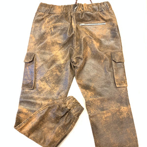 Kashani Men's Jungle Lambskin Leather Cargo Joggers - Dudes Boutique