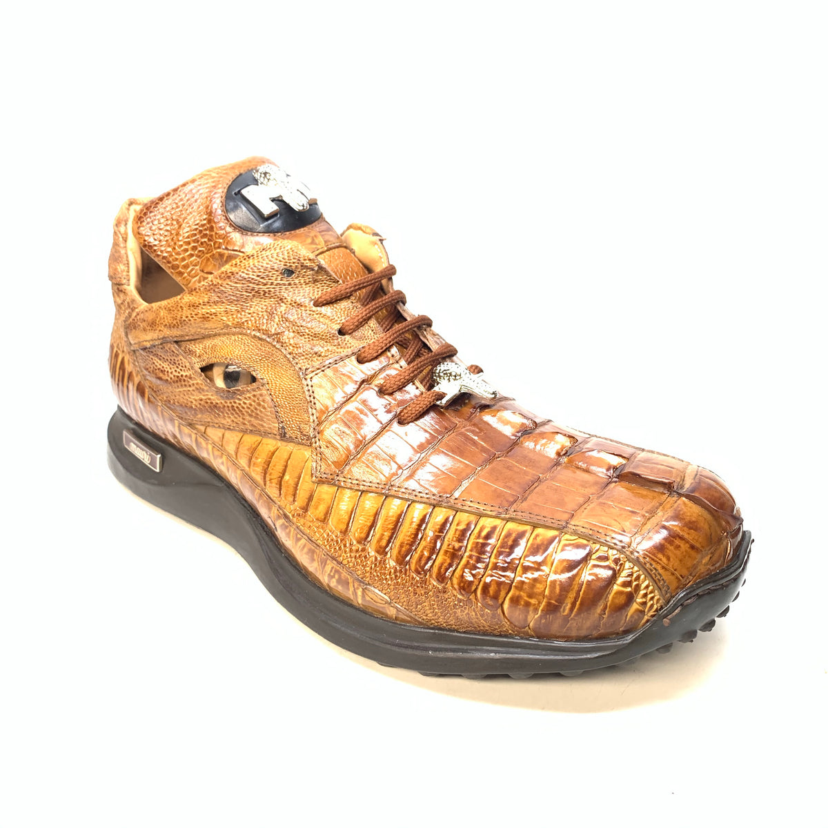 Mauri 8605 'Eye' Mustard Hornback Tail/Ostrich Leg Sneakers - Dudes Boutique