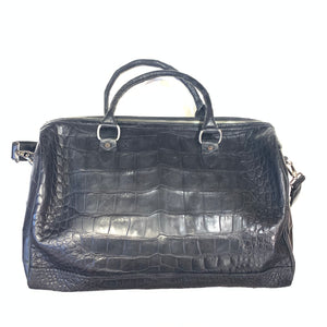 Kashani Black Full Skin Alligator Body Duffle Bag - Dudes Boutique