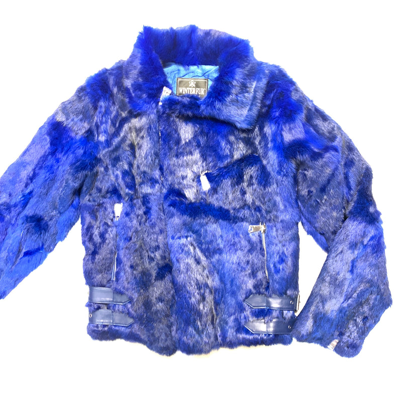 Kashani Blue Rabbit Biker Jacket - Dudes Boutique