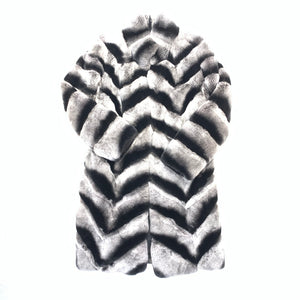 Volare Rex Rabbit Chinchilla Fur Trench Coat - Dudes Boutique