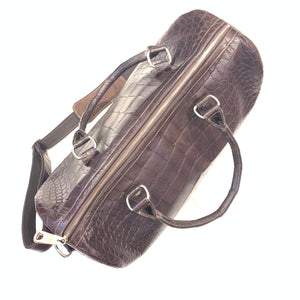 Kashani Chocolate Brown Full Skin Alligator Body Duffle Bag - Dudes Boutique