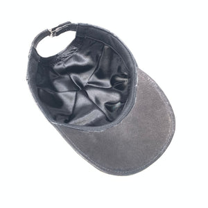 Kashani Men's Black Alligator/ Leather Strap-Back Base Ball Hat - Dudes Boutique