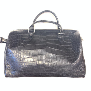 Kashani Black Full Skin Alligator Body Duffle Bag - Dudes Boutique