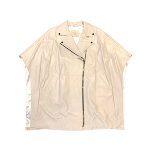 Barya NewYork Women's White Lambskin Poncho - Dudes Boutique