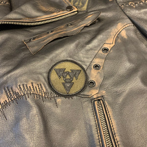 Barya NewYork Caution Patched Lambskin Biker Jacket - Dudes Boutique