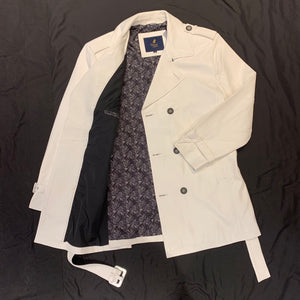 Barya NewYork White Lambskin Trench Jacket - Dudes Boutique