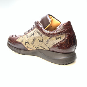 Mauri ‘8741/2’ Brown Alligator/Ostrich Leg Sneakers - Dudes Boutique
