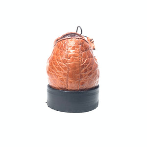 Los Altos Cognac All-Over Crocodile Lace Up Dress Shoes - Dudes Boutique