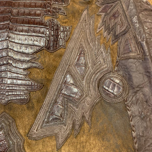 Hoss Couture Beaver Collar Alligator Hand Stitched Jacket - Dudes Boutique