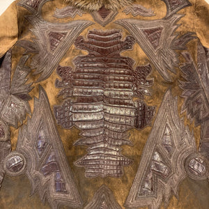 Hoss Couture Beaver Collar Alligator Hand Stitched Jacket - Dudes Boutique