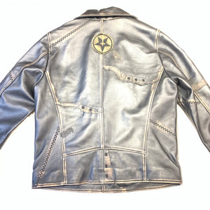 Barya NewYork Caution Patched Lambskin Biker Jacket - Dudes Boutique