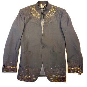 Barocco Men's Black Gold Crystal Blazer - Dudes Boutique