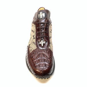 Mauri ‘8741/2’ Brown Alligator/Ostrich Leg Sneakers - Dudes Boutique