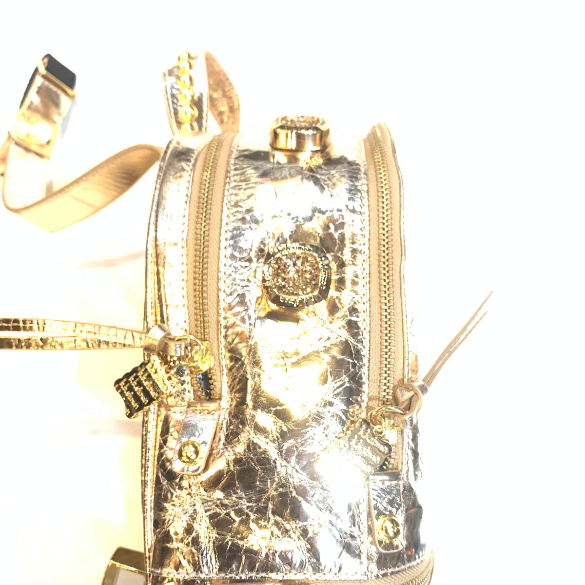 b.b. Simon Medium Metallic Backpack - Gold - Dudes Boutique