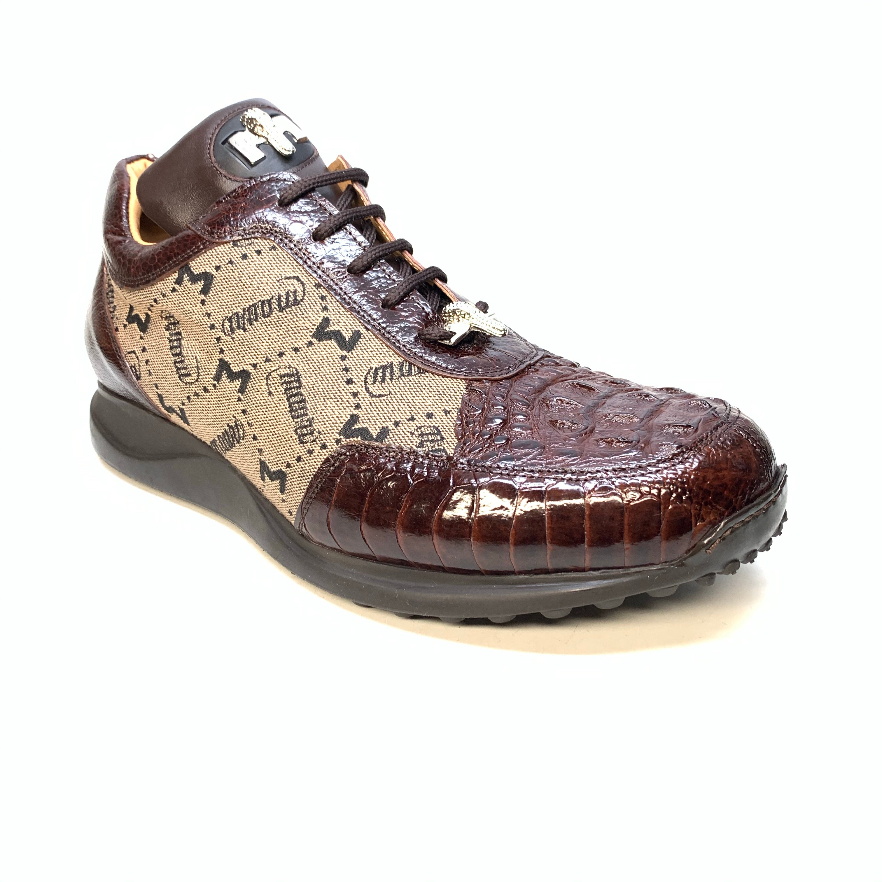 Mauri ‘8741/2’ Brown Alligator/Ostrich Leg Sneakers - Dudes Boutique