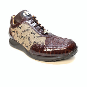 Mauri ‘8741/2’ Brown Alligator/Ostrich Leg Sneakers - Dudes Boutique