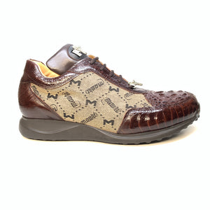 Mauri ‘8741/2’ Brown Alligator/Ostrich Leg Sneakers - Dudes Boutique