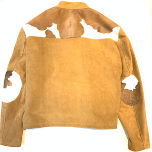 Kashani Tan Pony Hair Suede Bomber Jacket - Dudes Boutique