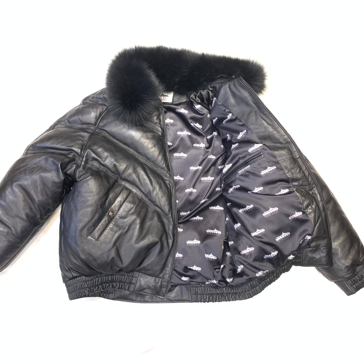 Daniels Leather Men's Black Quilted Lambskin Fox Collar Biker Jacket - Dudes Boutique