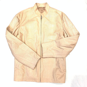 Safari Men's Beige All-Over Python Snakeskin Jacket - Dudes Boutique