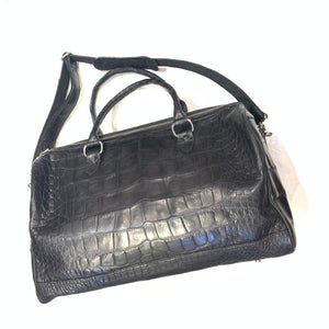 Kashani Black Full Skin Alligator Body Duffle Bag - Dudes Boutique