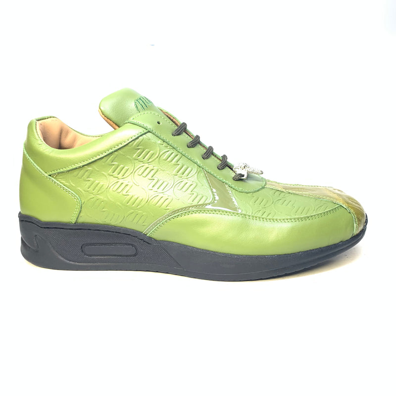 Mauri M770 Green Crocodile Nappa Leather Sneakers - Dudes Boutique
