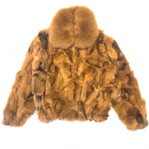 Kashani Men's Whisky Fox Fur Bomber Coat - Dudes Boutique