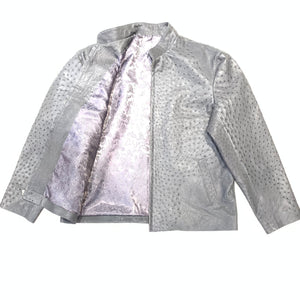 Kashani Charcoal Grey Full Ostrich Quill Jacket - Dudes Boutique