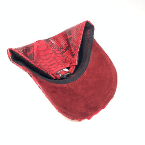 Barya NewYork All-Over Red Python Strap-Back Base Ball Hat - Dudes Boutique