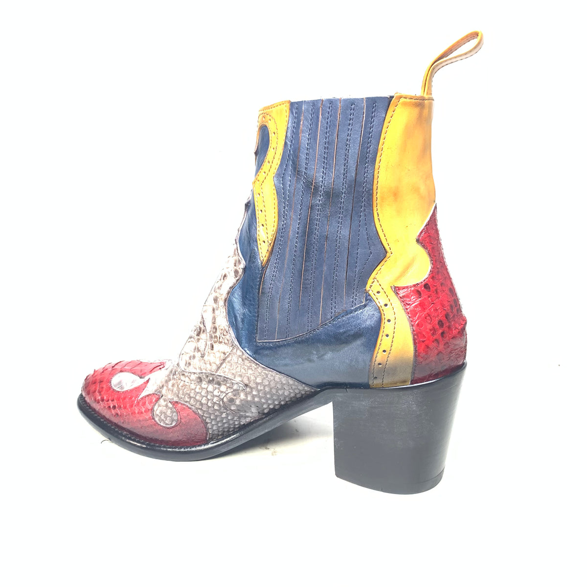 Jo Ghost Ladies Python Multi-color Ankle Boots - Dudes Boutique