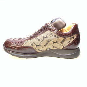 Mauri ‘8741/2’ Brown Alligator/Ostrich Leg Sneakers - Dudes Boutique