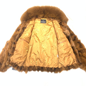 Kashani Men's Whisky Fox Fur Bomber Coat - Dudes Boutique