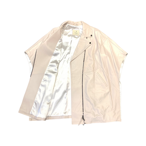 Barya NewYork Women's White Lambskin Poncho - Dudes Boutique