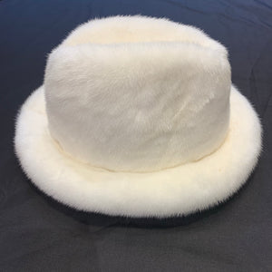 Kashani Men's White Full Mink Fur Top Hat - Dudes Boutique