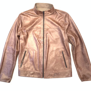 Barya NewYork Vizon Brown Reversible Lambskin Button Shirt - Dudes Boutique