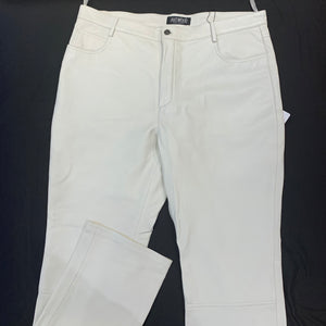 Kashani Men's White Lambskin Straight Cut Leather Pants - Dudes Boutique