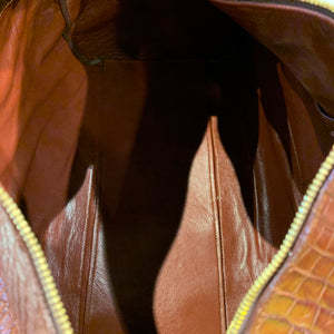 Kashani Cognac Full Alligator Body Duffle Bag - Dudes Boutique