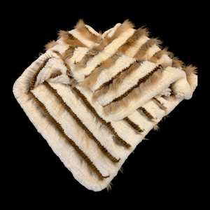 Volare Beige Knitted Fox Fur Poncho - Dudes Boutique