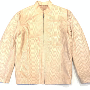 Safari Men's Beige All-Over Python Snakeskin Jacket - Dudes Boutique