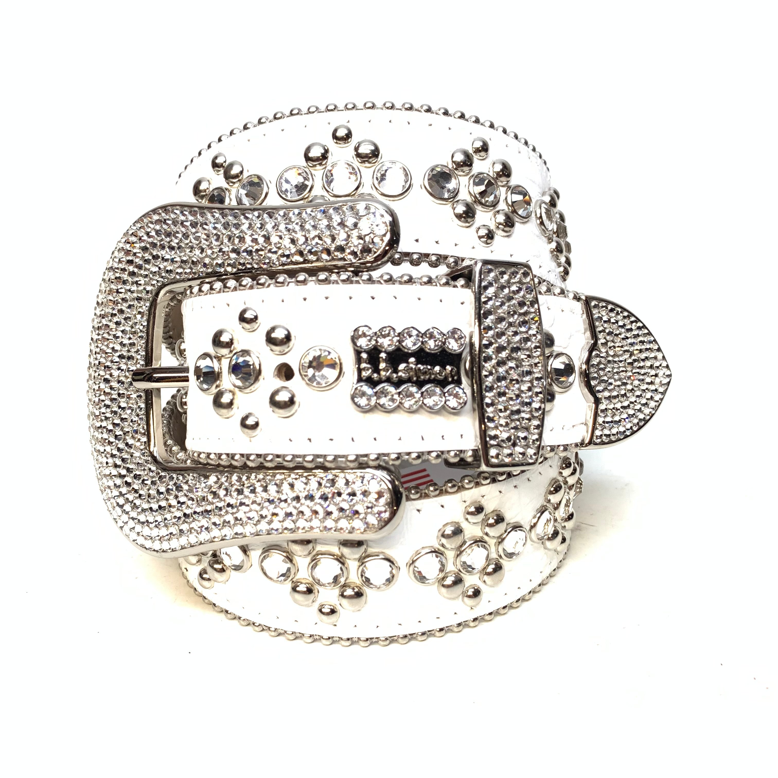 BB Simon Aligator Buckle With Crystals outlets Beautiful - Bling. Made In Italy