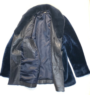 Kashani Navy Blue Mink Mouton Peacoat Shearling - Dudes Boutique